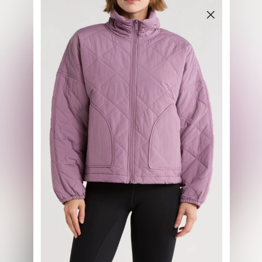 Zella Quilted Zip Jacket in Lavender